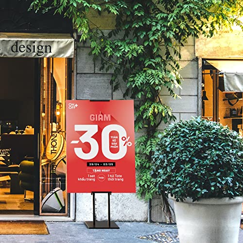 WHAUU Display Stand Sign Holder, Heavy Duty Adjustable Poster Stand | Pedestal Sign Stand with Non-Slip Base, Up to 75inch, Double-Sided for Board & Foam Sign, Fit Wedding, Restaurant, Business - size: 75 inch-1PACK