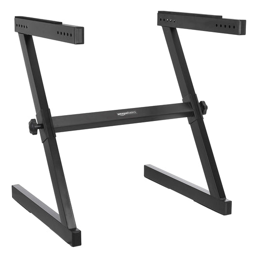 Amazon Basics Fixed Height Keyboard and Piano Stand, Z-Shape, Black, For Compact Space, Carpet Stability & More Legroom - style: Z-Shape